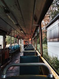 Train passing through window