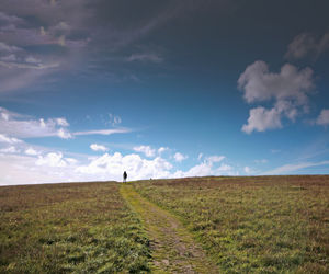 Scenic view of field against sky