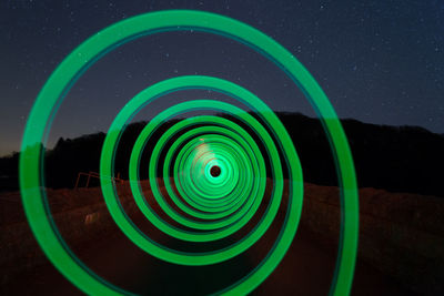 Green container at night