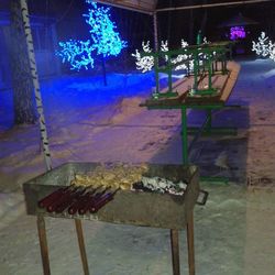 Close-up of empty bench