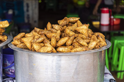 Close-up of bread for sale at market stall