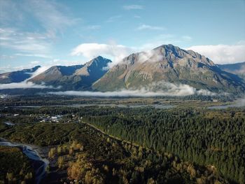 Scenic view of mountains against sky