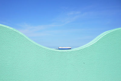 Low angle view of swimming pool against sky