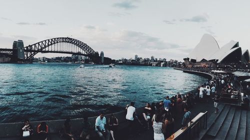 View of harbor bridge over sea