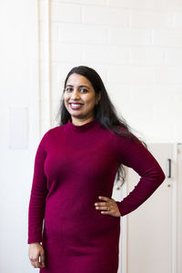 Smiling woman looking at camera