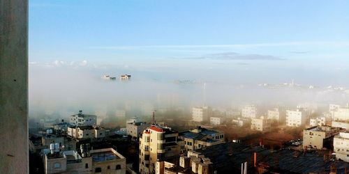 Panoramic view of cityscape against sky