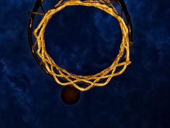 Close-up of basketball hoop