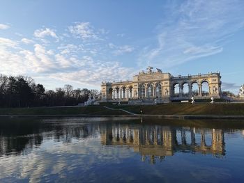 Reflection of building in lake