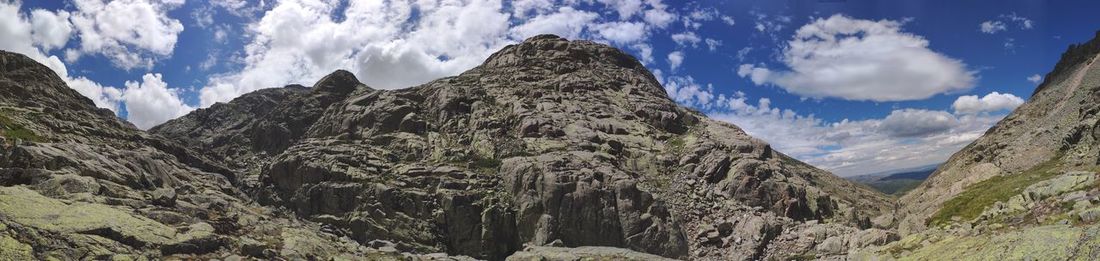 Panoramic view of mountains against sky