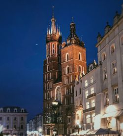 Low angle view of building against blue sky