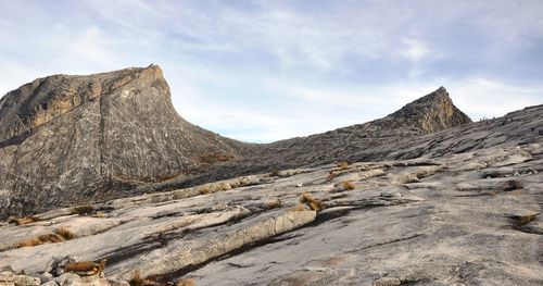 Scenic view of mountain range against sky