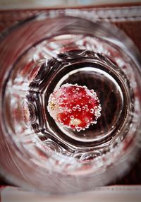 Close-up of strawberries in glass