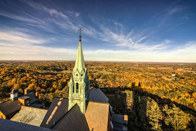 Panoramic view of temple against sky