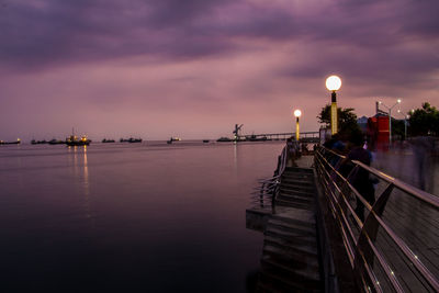 Scenic view of sea against sky at sunset