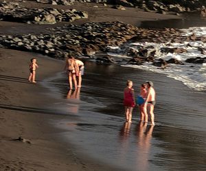 Woman standing on beach