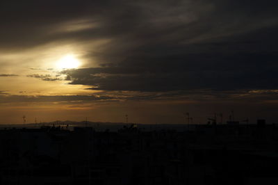 Scenic view of cloudy sky at sunset