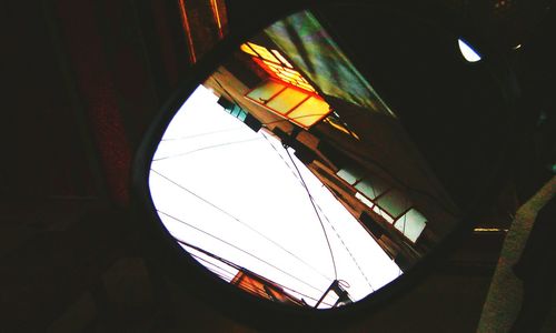 Low angle view of illuminated building