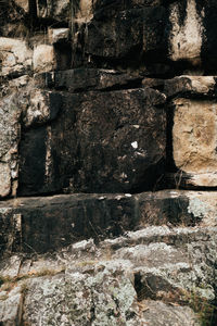 Full frame shot of old stone wall