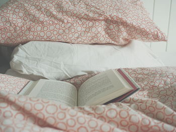 Book on bed at home