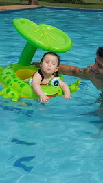 Portrait of girl in swimming pool