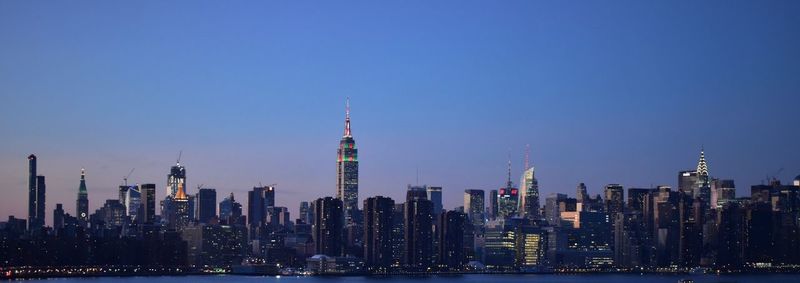 Modern buildings in city against sky