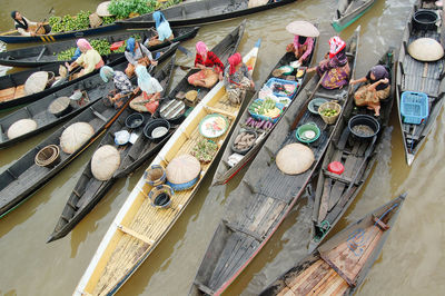 High angle view of food on table