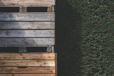 Close-up of wooden bench