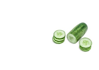 High angle view of candies against white background