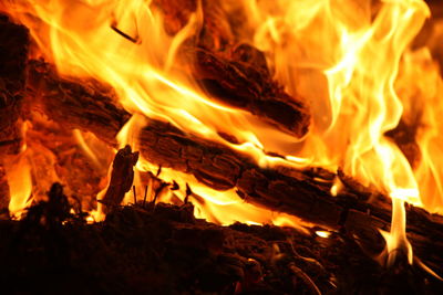 Close-up of bonfire