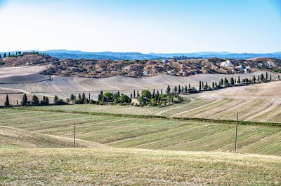 Scenic view of landscape against clear sky