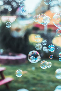 Close-up of bubbles in water