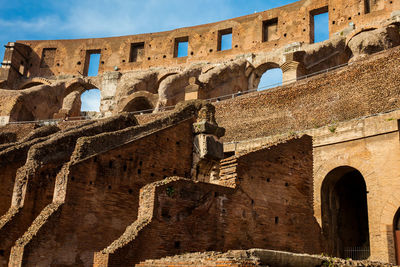 Low angle view of old ruin building