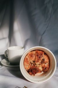 Fresh croissant in bowl