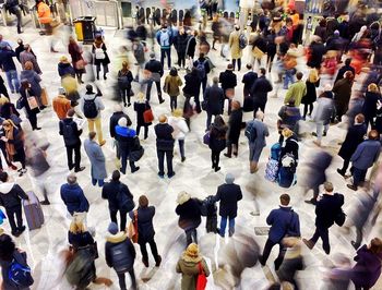 People walking in shopping mall