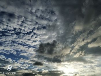 Low angle view of storm clouds in sky