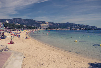 Scenic view of beach against sky