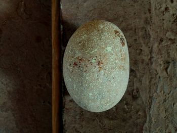 High angle view of coffee on stone wall