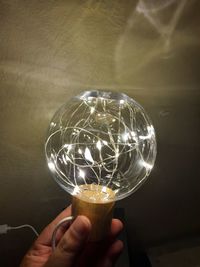 Close-up of hand holding light bulb