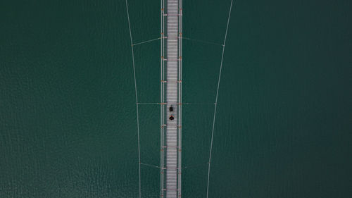 Aerial view of bridge over river