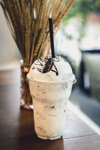 Close-up of drink on table