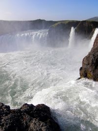 Scenic view of waterfall