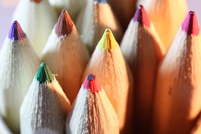 Close-up of colored pencils