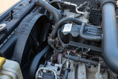 Close-up of car engine