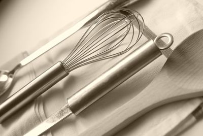 Close-up of kitchen utensils indoors