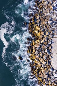 High angle view of sea