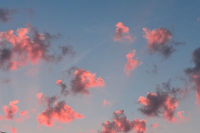 Low angle view of dramatic sky during sunset