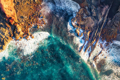 Full frame shot of rock in sea