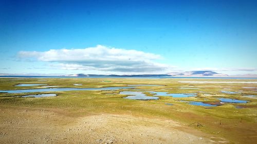 Scenic view of land against sky