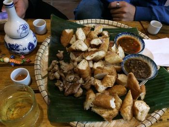 Close-up of preparing food