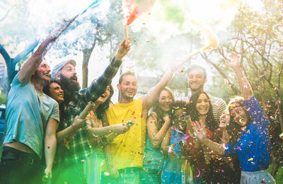 Group of people enjoying in park